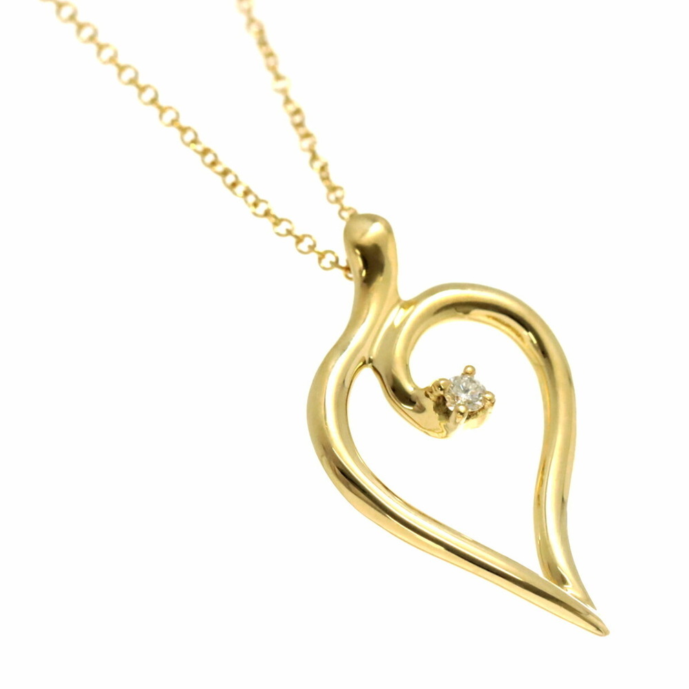 TIFFANY&Co. Reef Heart Diamond Necklace 40cm K18 YG Yellow Gold 750 - Picture 3 of 8